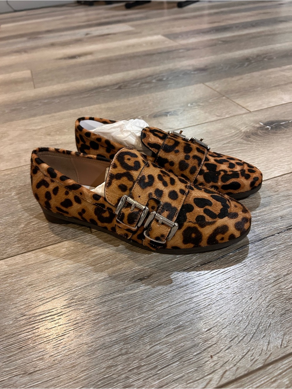 Aerosoles Leopard Print Buckle Loafers - Brown Animal Print Shoes